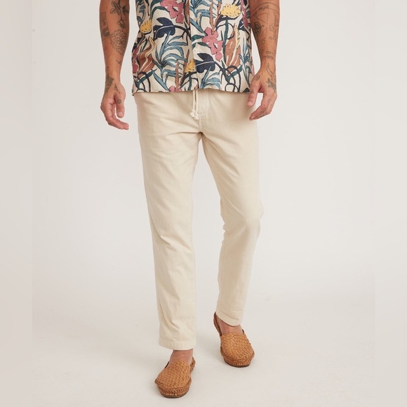 Marine Layer Cotton Gauzy Saturday Beach Pant in Sand - Picture 1 of 12